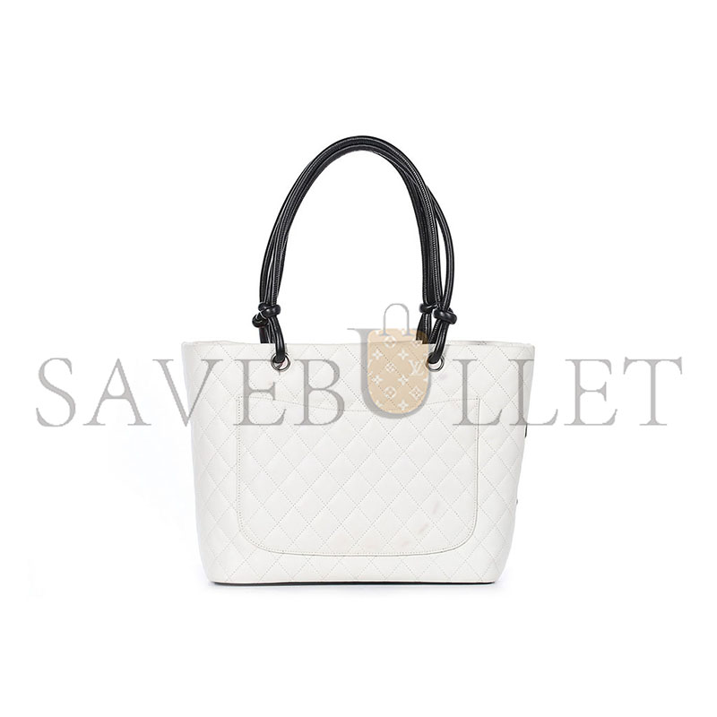CHANEL MASTER WHITE CAMBON LIGNE QUILTED TOTE  (30*25*13cm)